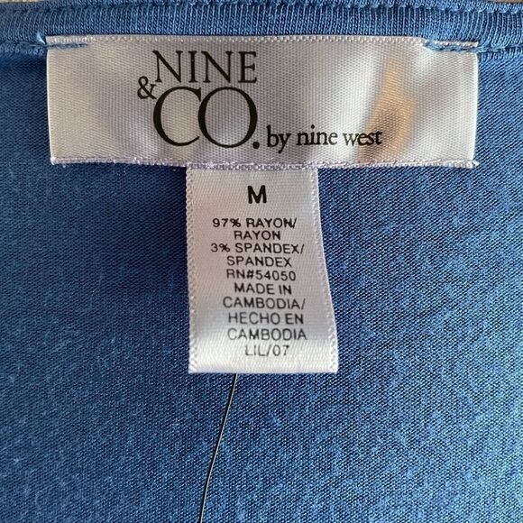 NWT Nine & Co. Blue Long Sleeve Tunic Top Size M - Picture 7 of 8